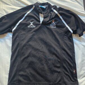 Gilbert Rugby Baggy Sports Jersey Shirt "Rugby Fights Cancer" Black Size XL